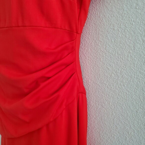 Diane Von Furstenberg Sheath Dress 10 Red Classic Cocktail Business Timeless - Picture 8 of 12
